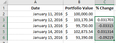 percent change 3