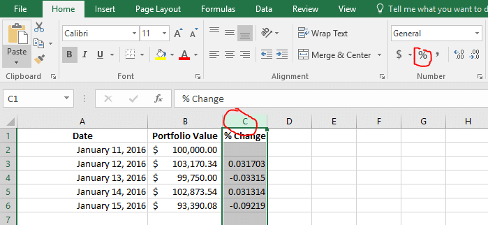 percent change 4